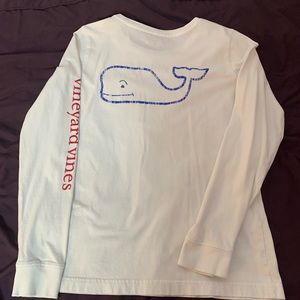 Vineyard Vines long sleeve pocket tee blue whale S